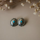 Oval Conch Stud with Turquoise