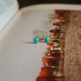 Turquoise + Gold Studs