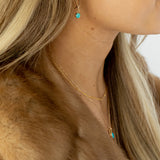 Turquoise + Gold Hoops