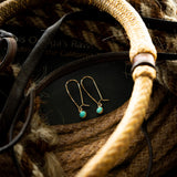 Turquoise + Gold Hoops