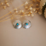 Large Round Concho Studs with Turquoise