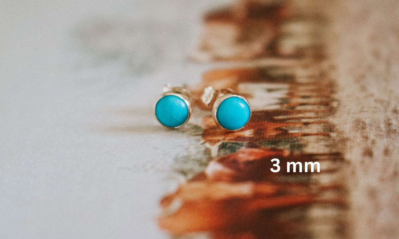 Turquoise + Gold Studs
