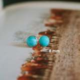 Turquoise + Gold Studs