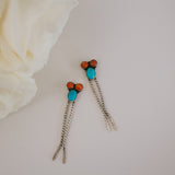 Coral + Turquoise Hair Pin