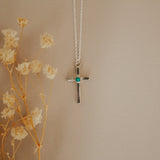 Single Stone Cross Necklace